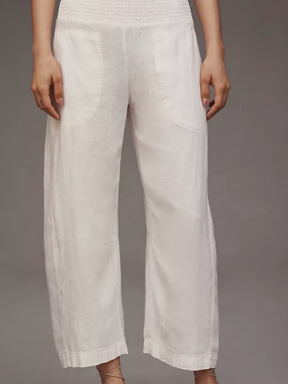 Pilcro Reese Pants White Linen Size M, - Picture 7 of 7
